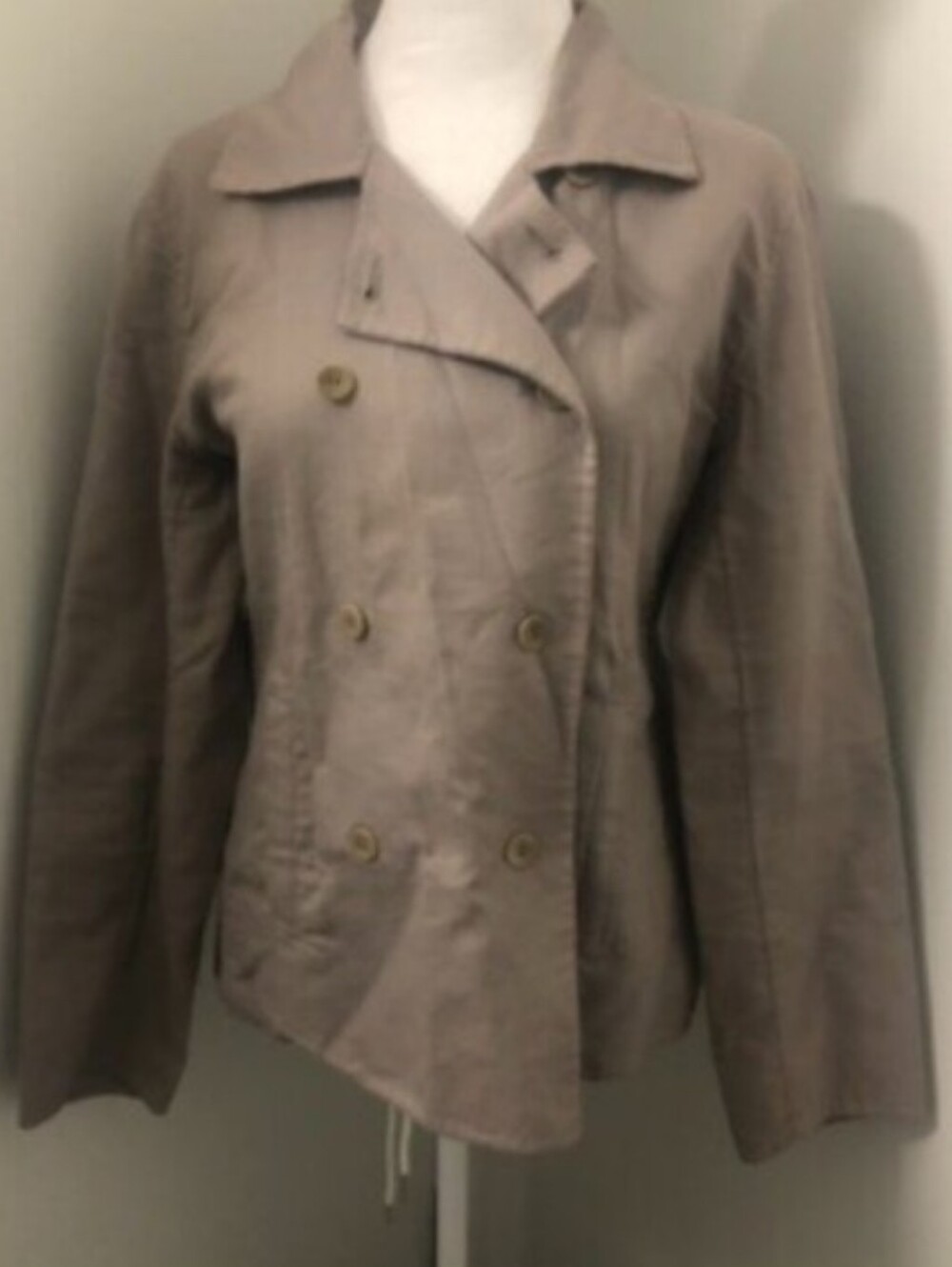 Eileen Fisher Double Breasted Trench Style Blazer Suit Jacket Sz XS
